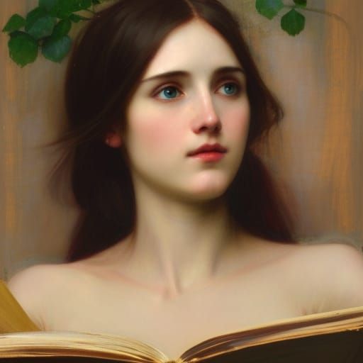 Woman Reading, in the Style of Waterhouse