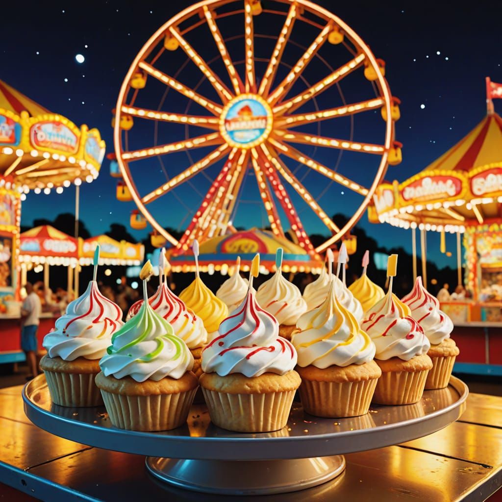 Vibrant Pop Art Carnival Delights in Bright Colors and Whipp...