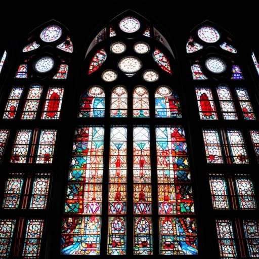 Intricate Stained Glass Windows in HDR