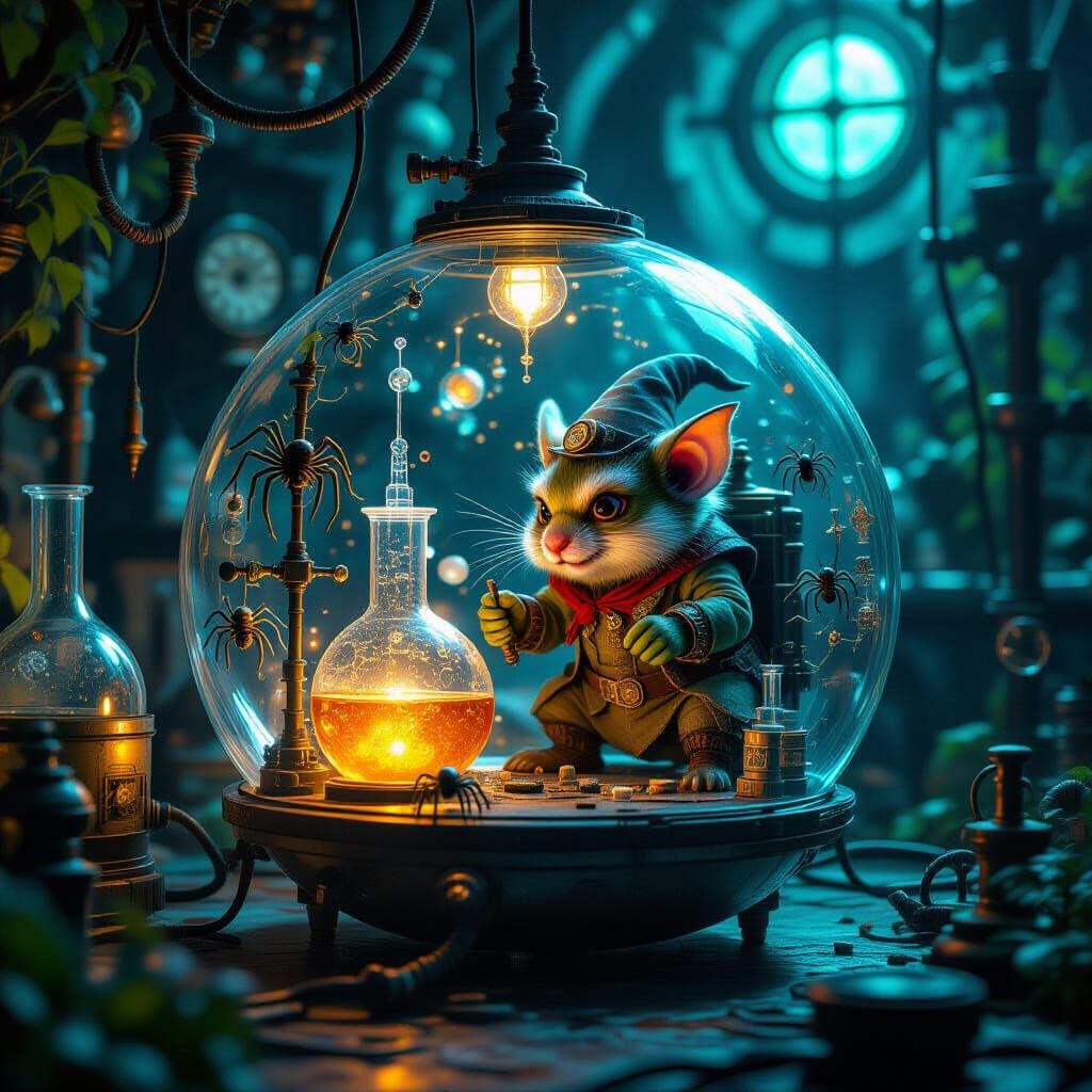 Goblin Mad Scientist in Hamster Ball Lab