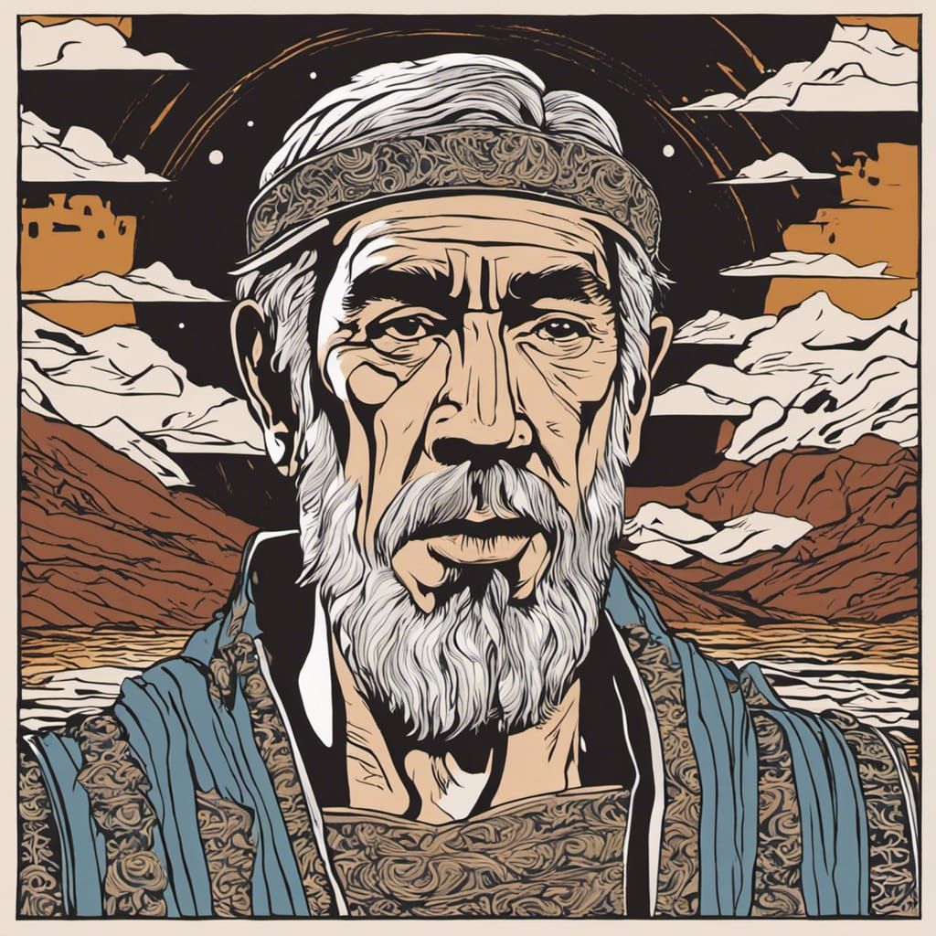 Hector of Troy as Linocut Line Art