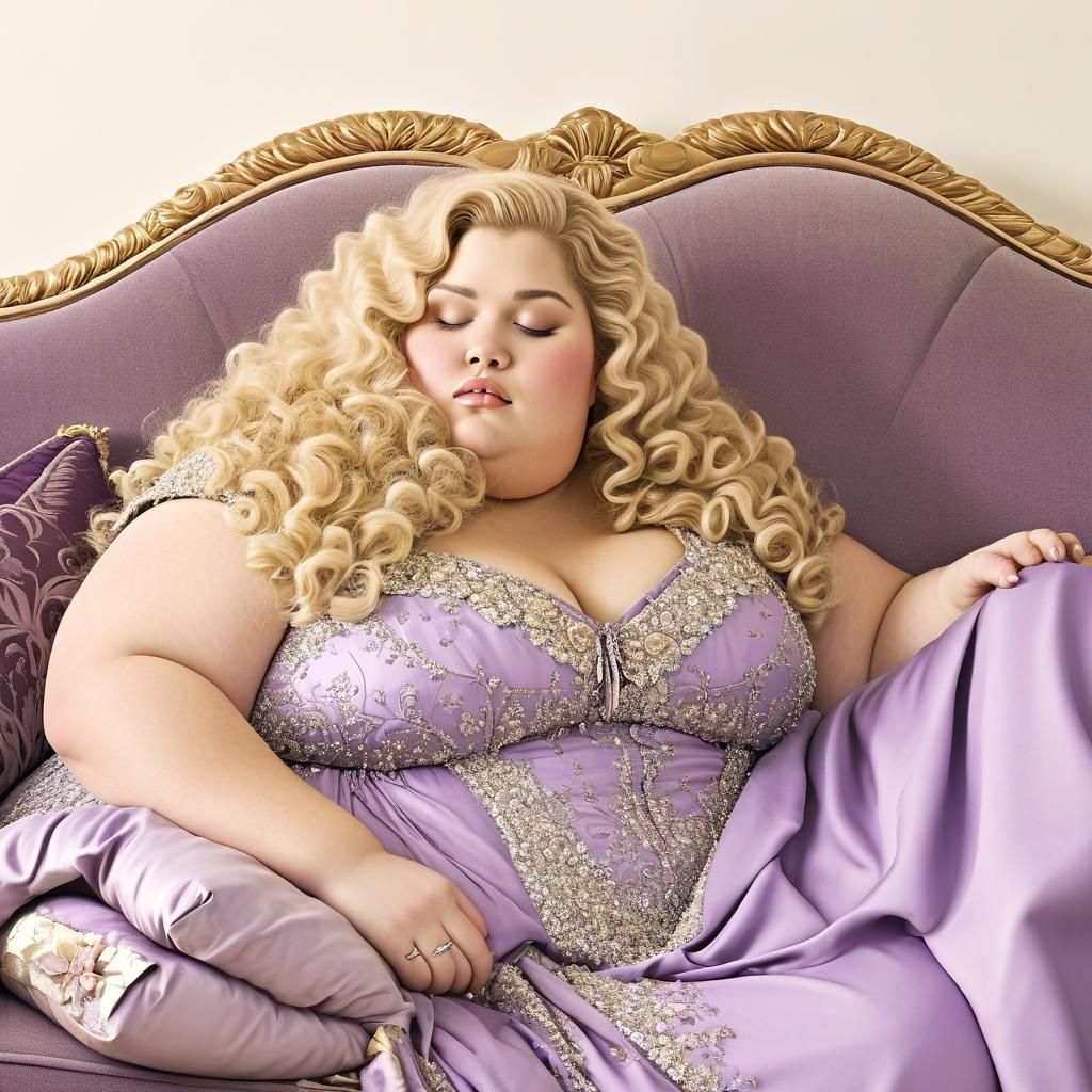 Curvy Sleeping Beauty with Elaborate Details