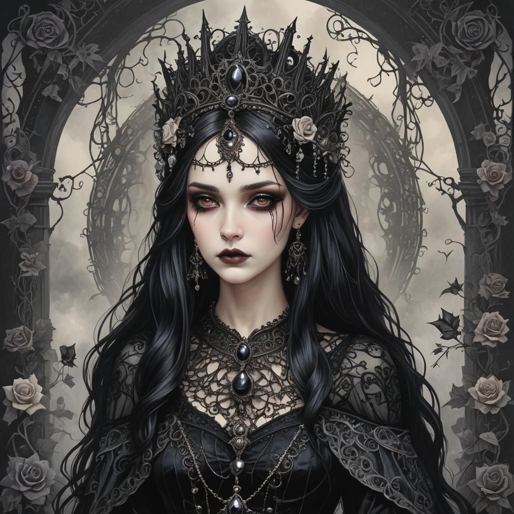 Gothic Goddess Princess AI Image