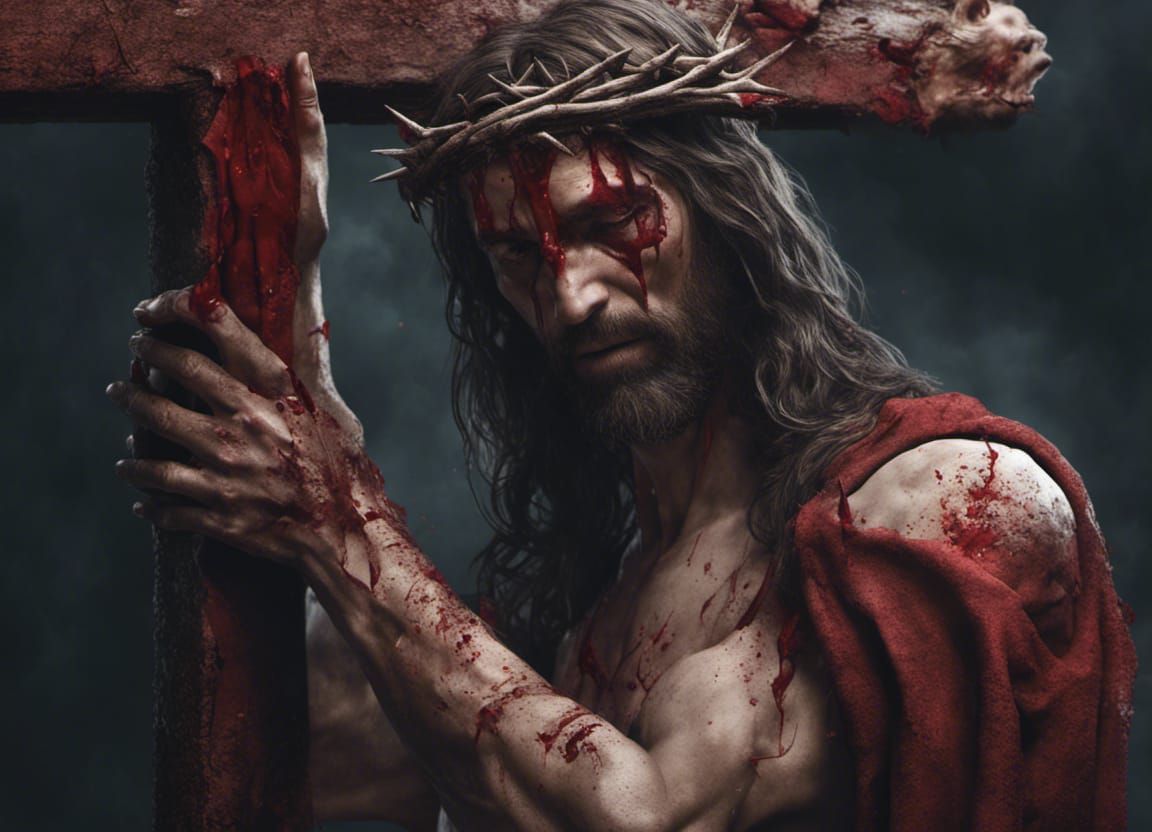 Jesus Christ on the Cross: Detailed Matte Painting