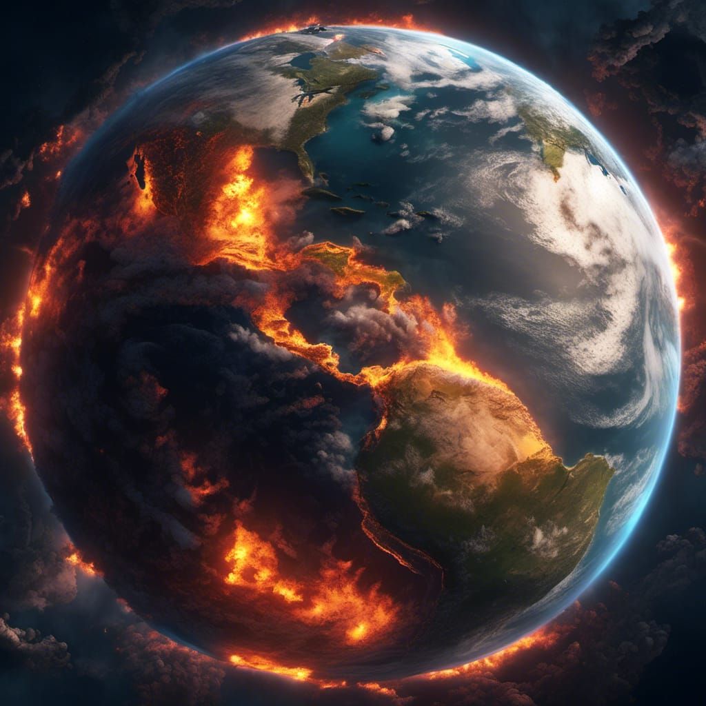Fiery Earth: A Cataclysmic Vision from Space