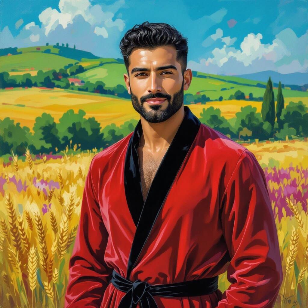 Impressionist Portrait of a Proud, Smiling Man