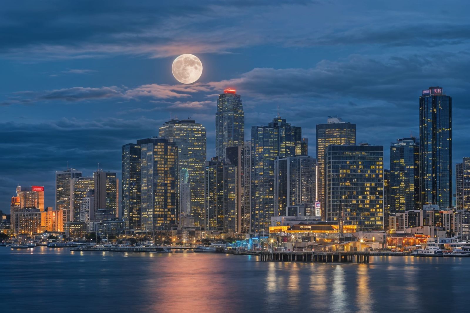 Mysterious Moonlit Night Over Serene Landscape