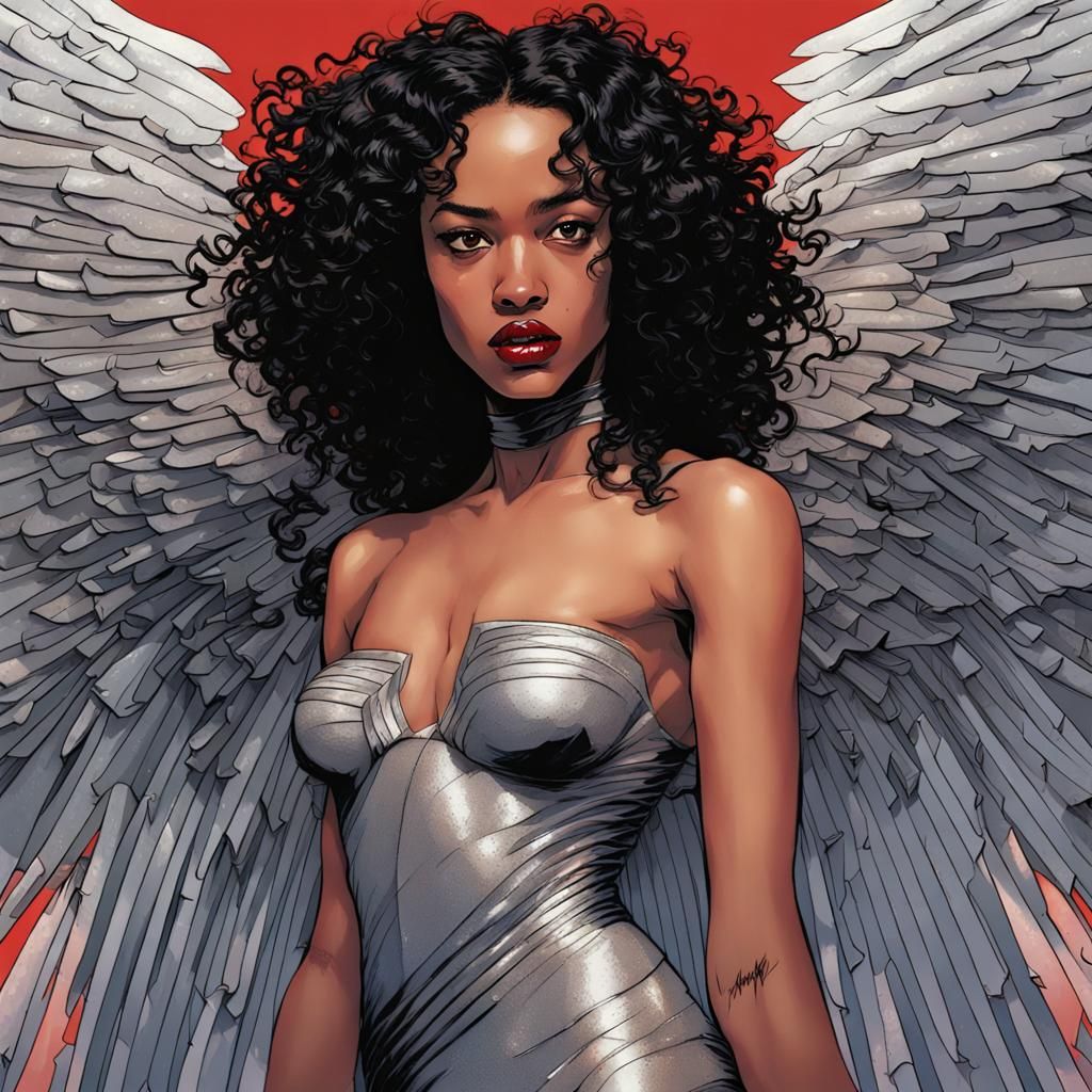 Laura Harrier as Angel in Comic Book Style