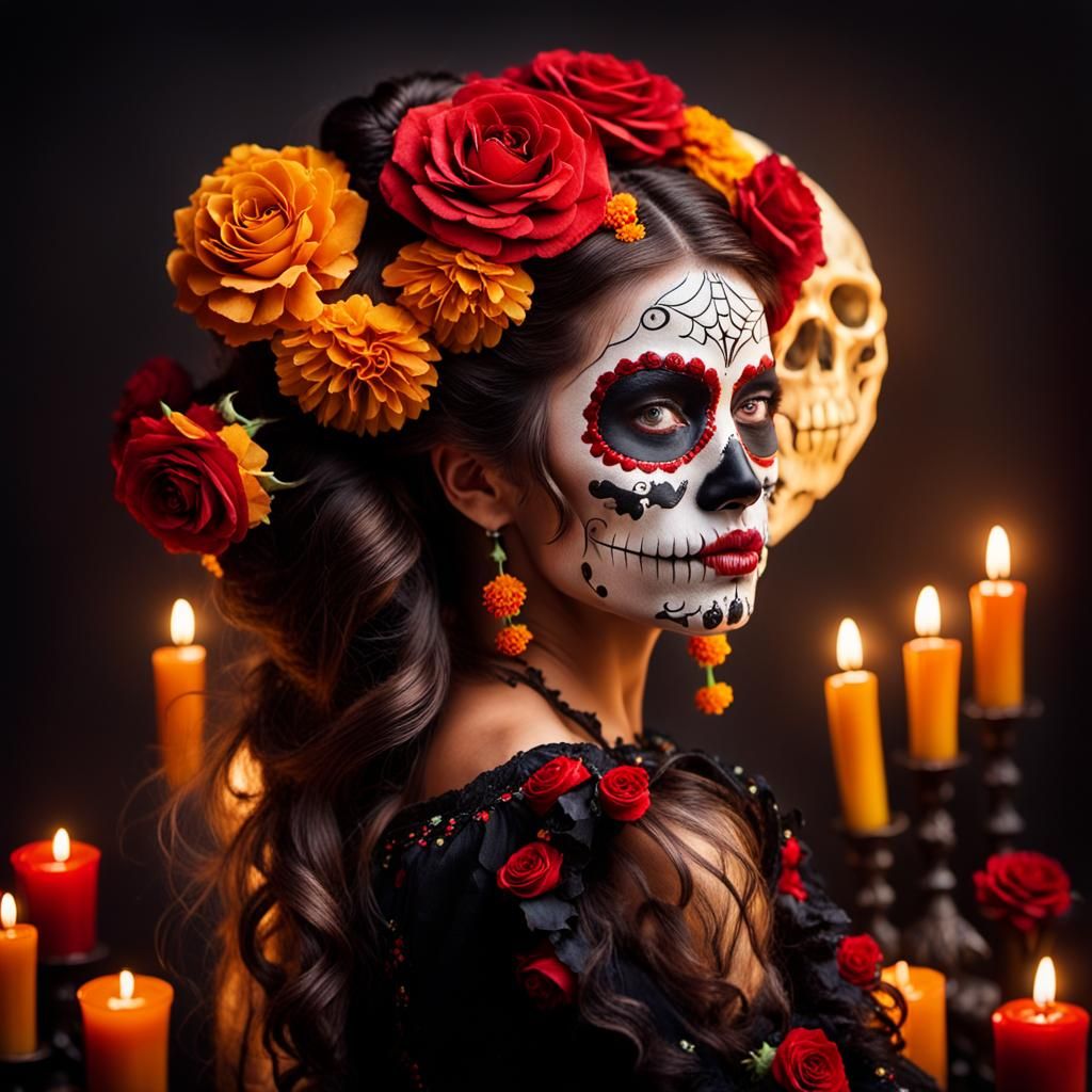 Flamenco Princess of the Dead Portrait for Halloween