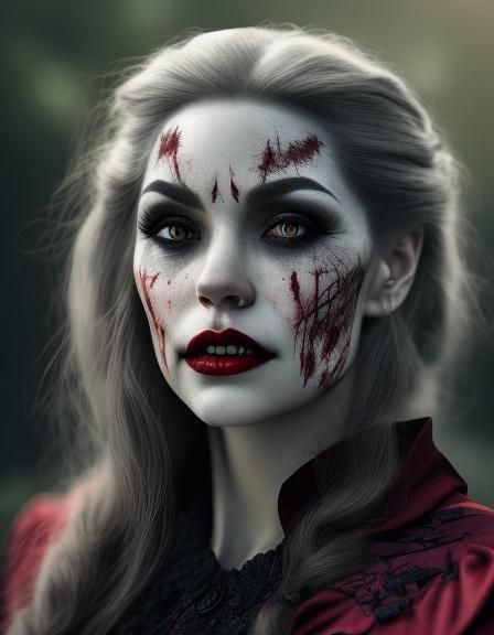 Mesmerizing Vampire Goddess Close-Up Portrait