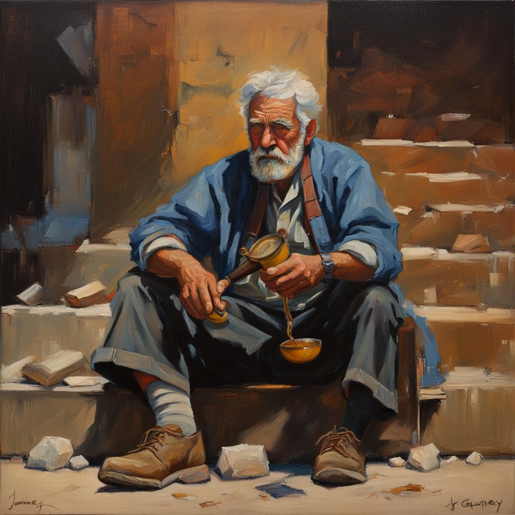 Sagirist Portrait in Oil, Fantasy Art Style