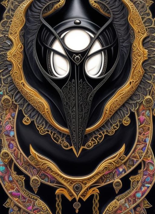 Gothic Plague Doctor Woman in Vintage Style