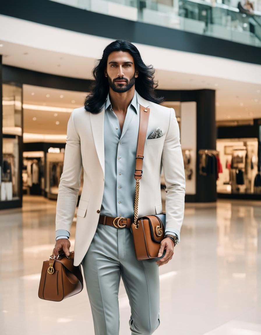 A handsome Arab is shopping in a shoppingmall