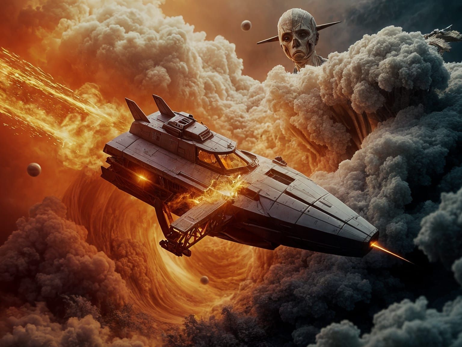 Fiery Spacecraft with Continuous Waveforms