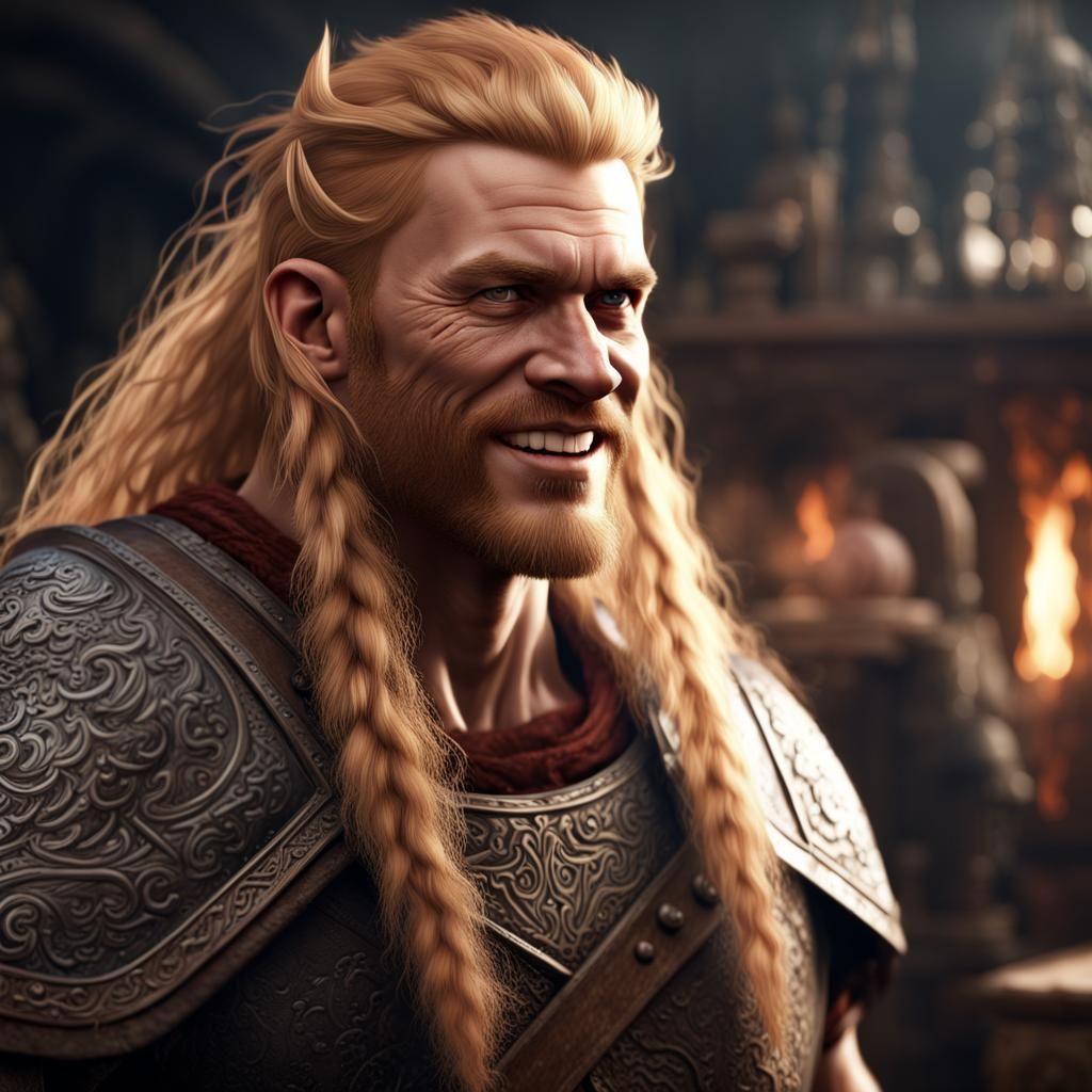 Friendly Viking: Detailed Matte Painting in 8k