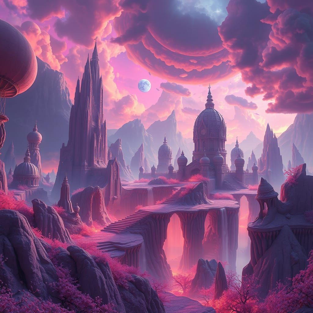 Dreamlike Realms in Vibrant, Intricate Detail