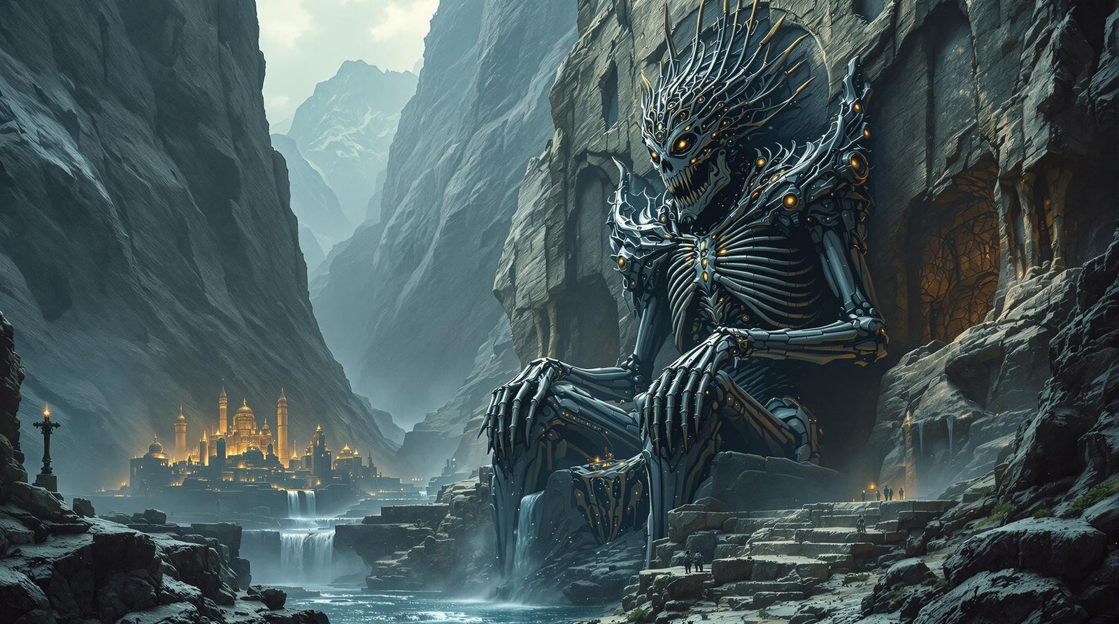 Ancient, Twisted Skeleton Reigns Over Abandoned City