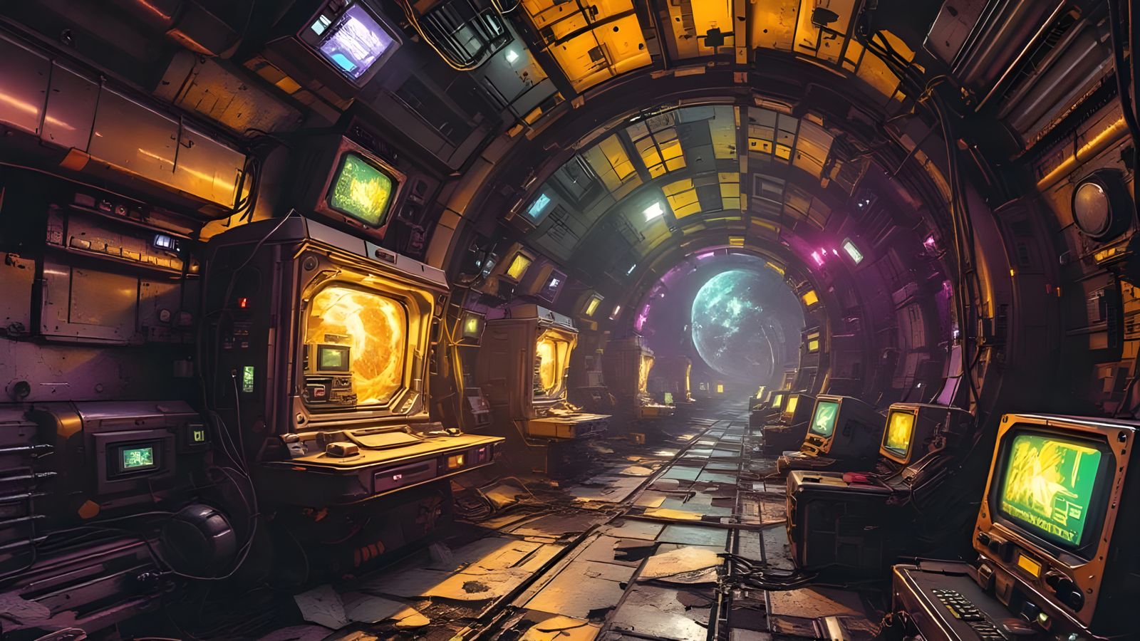 Derelict Space Station in Orbit: Photorealistic Horror