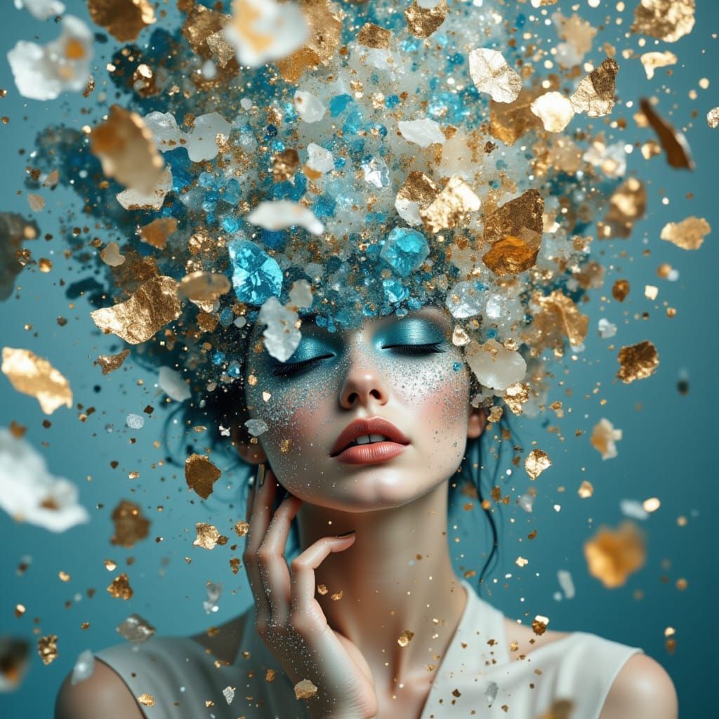 Abstract Digital Art Collage with Diverse Textures