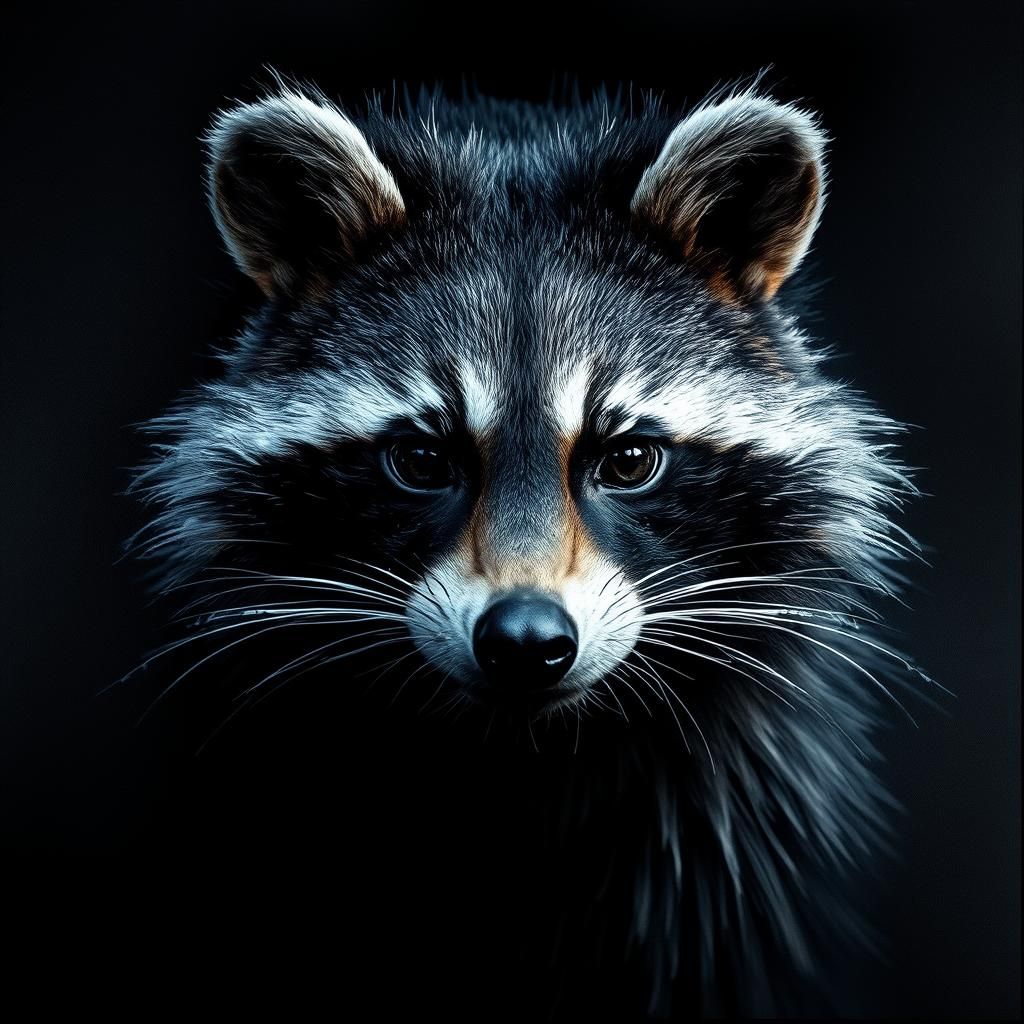 Ethereal Raccoon Double Exposure in Liminal Swamp