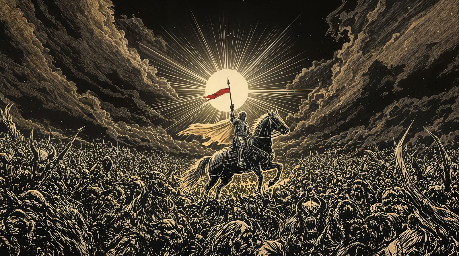 Epic Bayeux-Style Knight Conquers Dark Forces