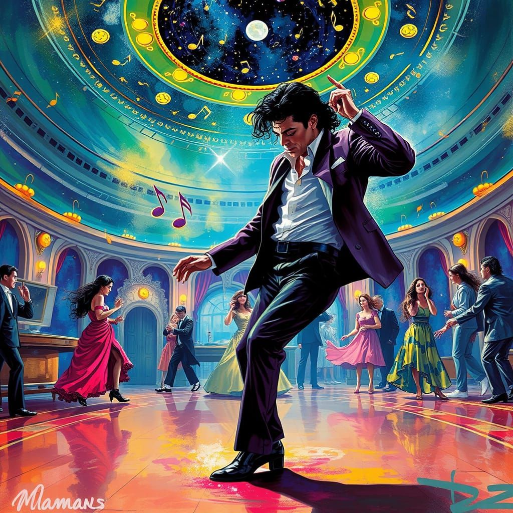 Michael Jackson Dances in Cosmic Enchanted Ballroom