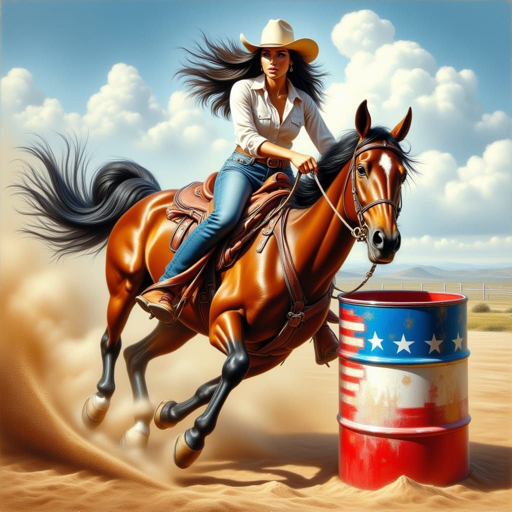 Elegant Western Quarter Horse Rider in Action
