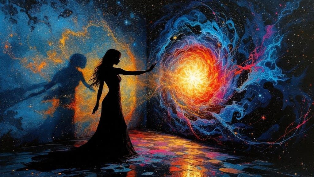 Cosmic Portal Created by Shadows and Multicolored Fluids