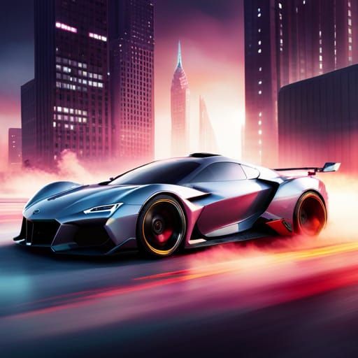 Futuristic Cyberpunk Car with Extreme Aerodynamics