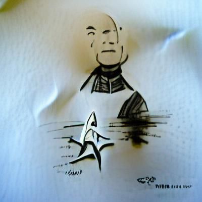 Captain Picard Day Sumi-Ink Drawing