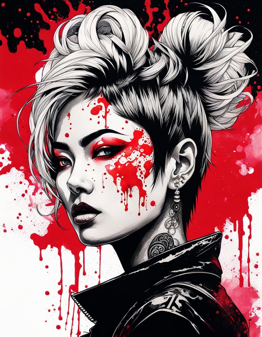 Ink splatter portrait