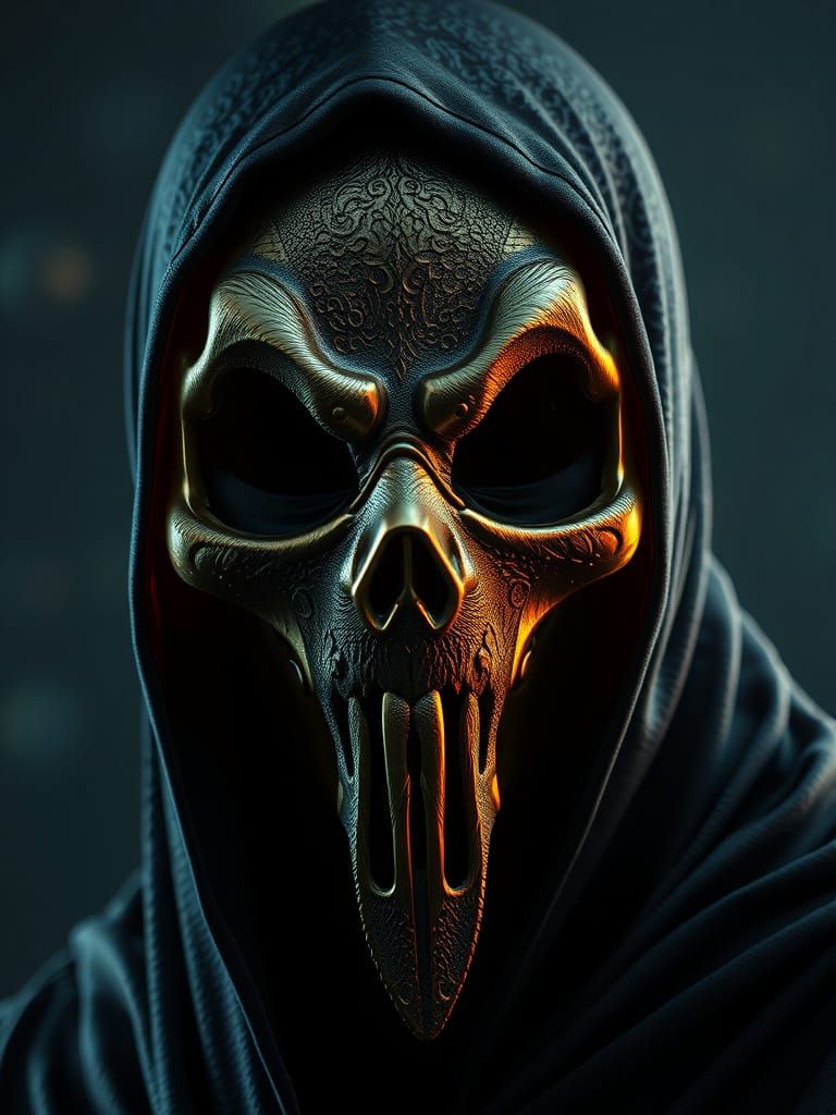 Ghost Face Mask in Dark Fantasy Style