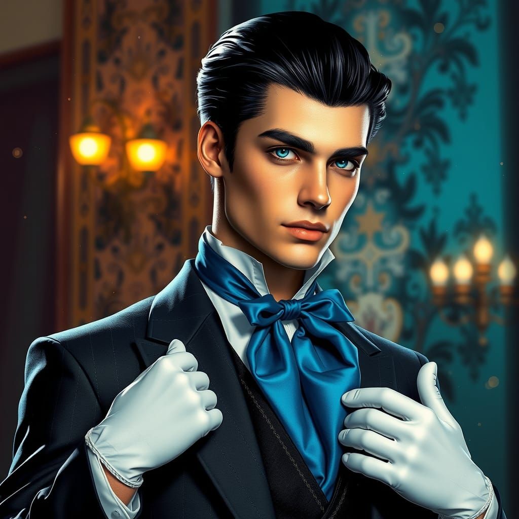 Handsome Southern Gentleman in Detailed Matte Painting