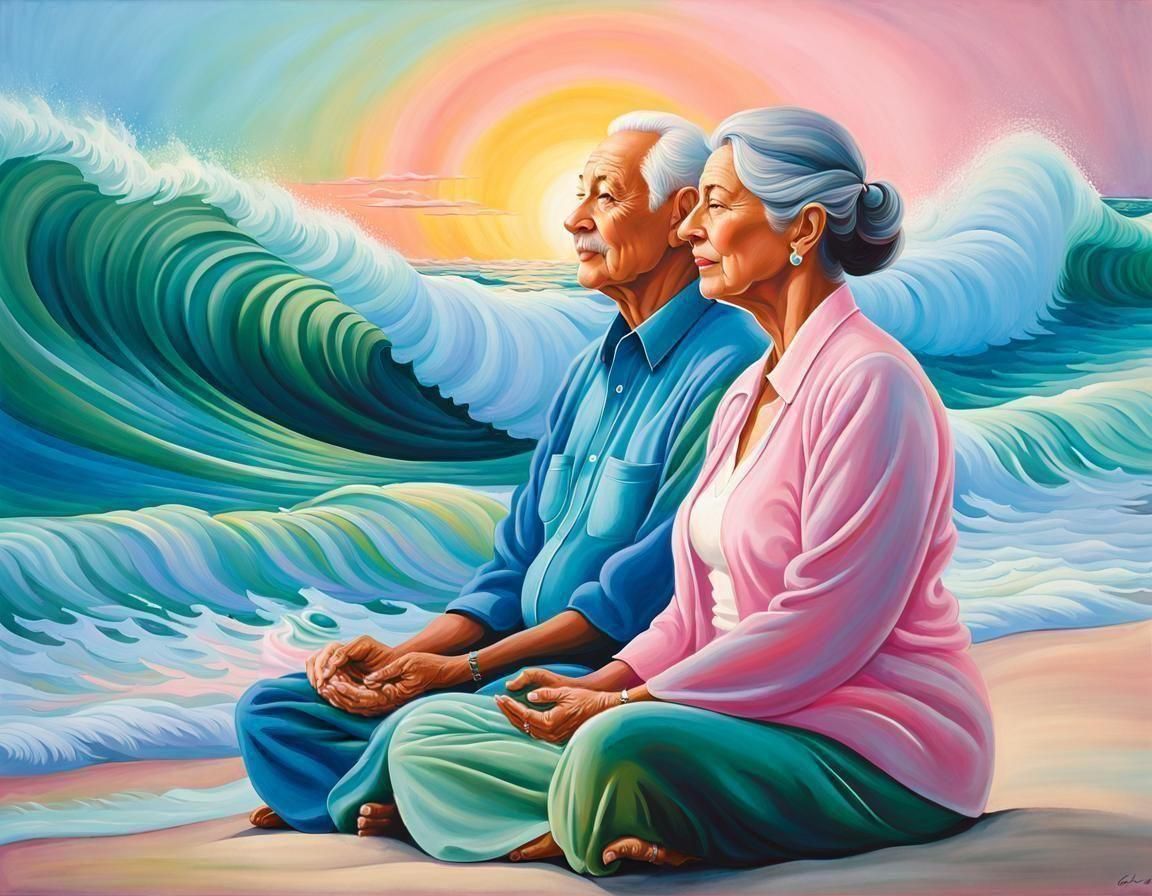 Meditative Couple with Genius Wave Aura