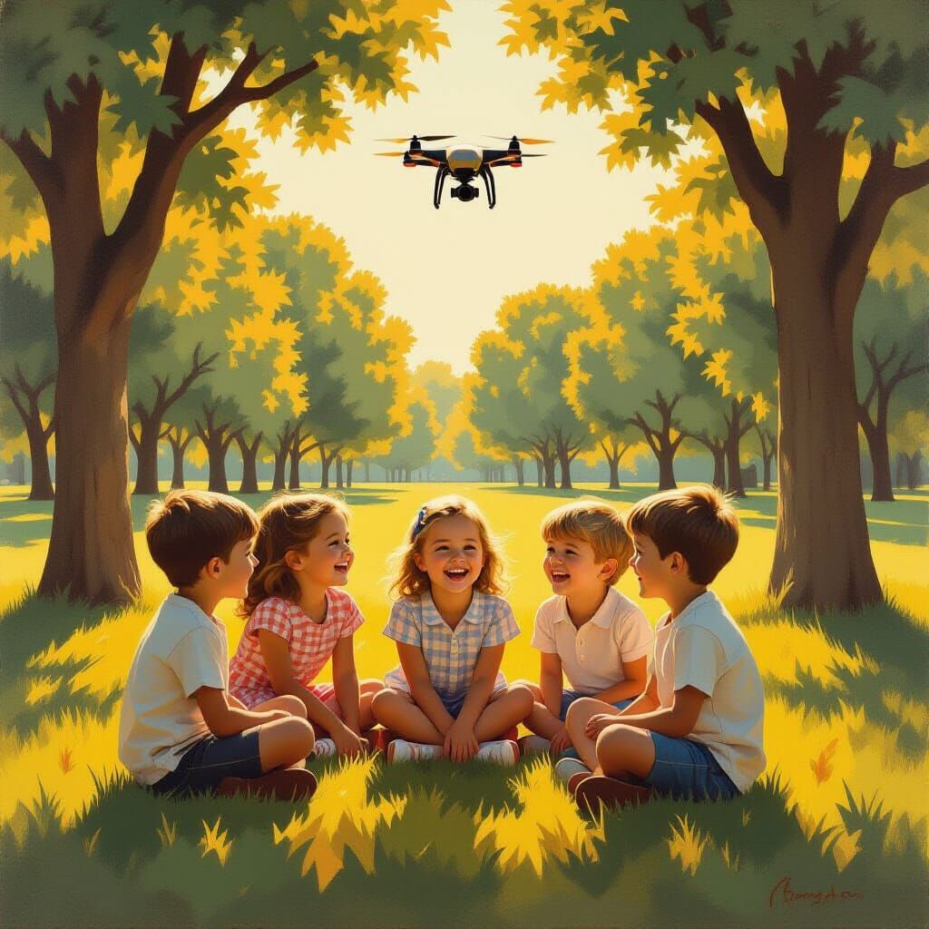 Children's Joy in Park Under Subtle Societal Control