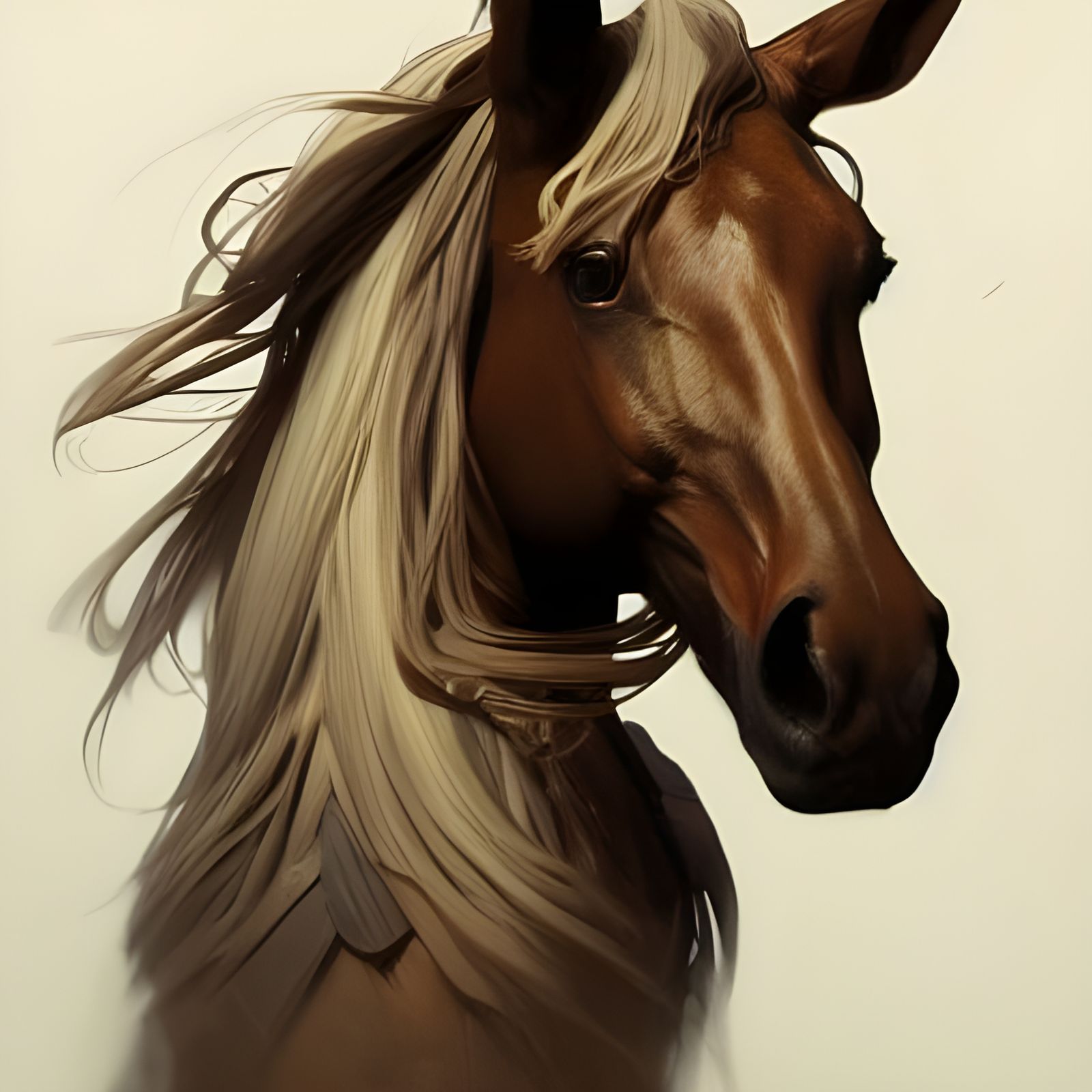 Hyperrealistic Horse Portrait in Digital Art Style