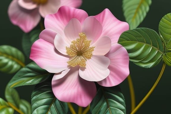 Eglantine Dog-Rose: Rococo Digital Art