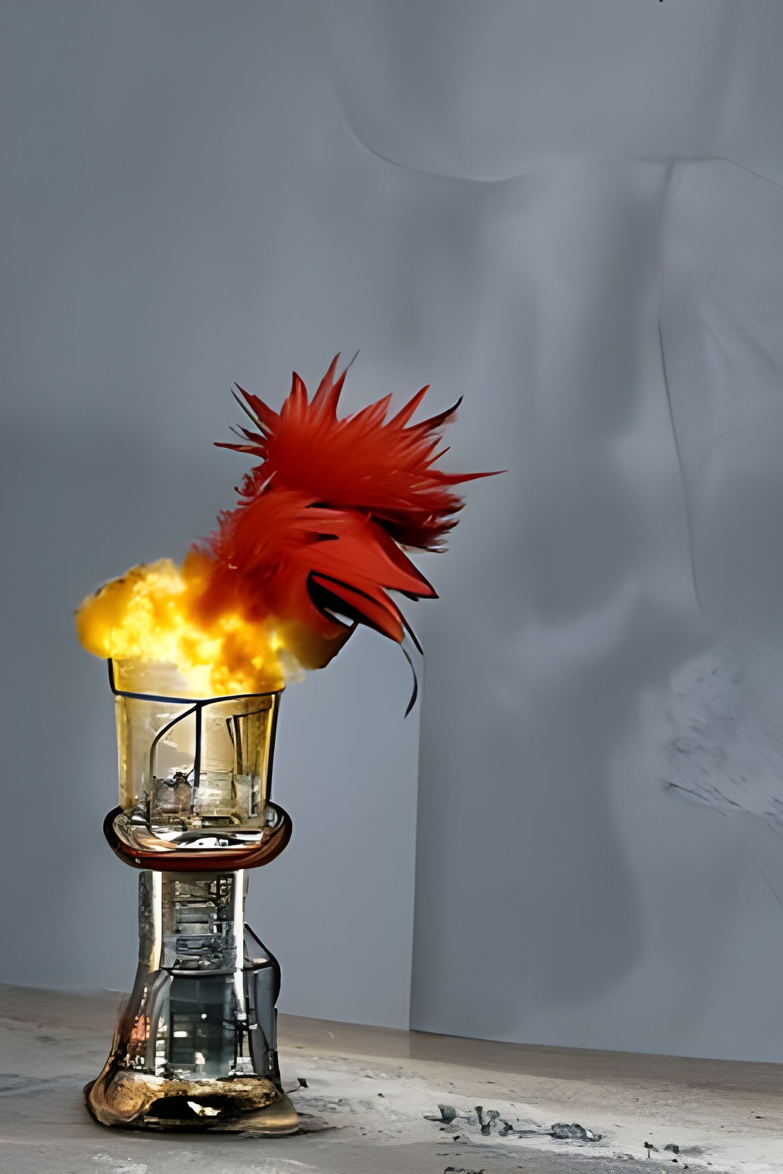 Violent Reaction Emitting Sparks From Beaker
