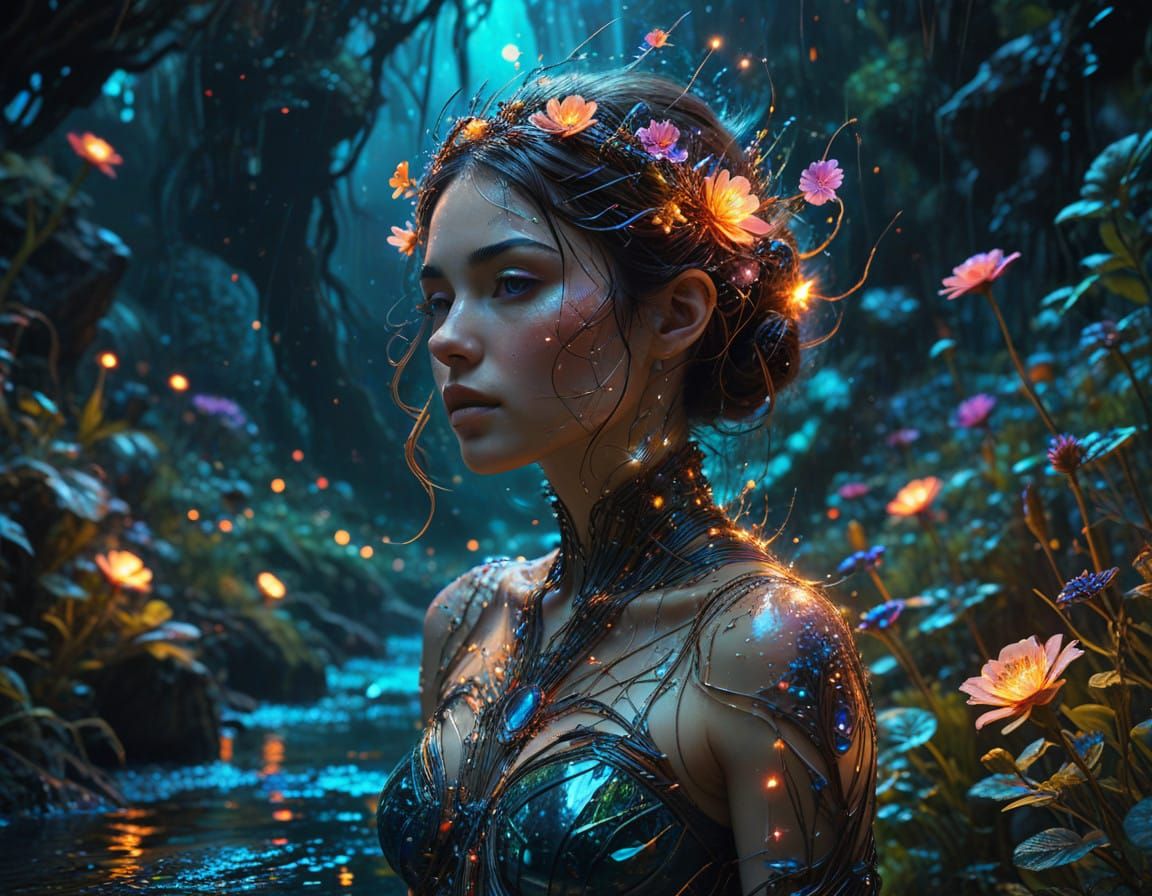 Cosmic Circuitry Tapestry in Vibrant Hues