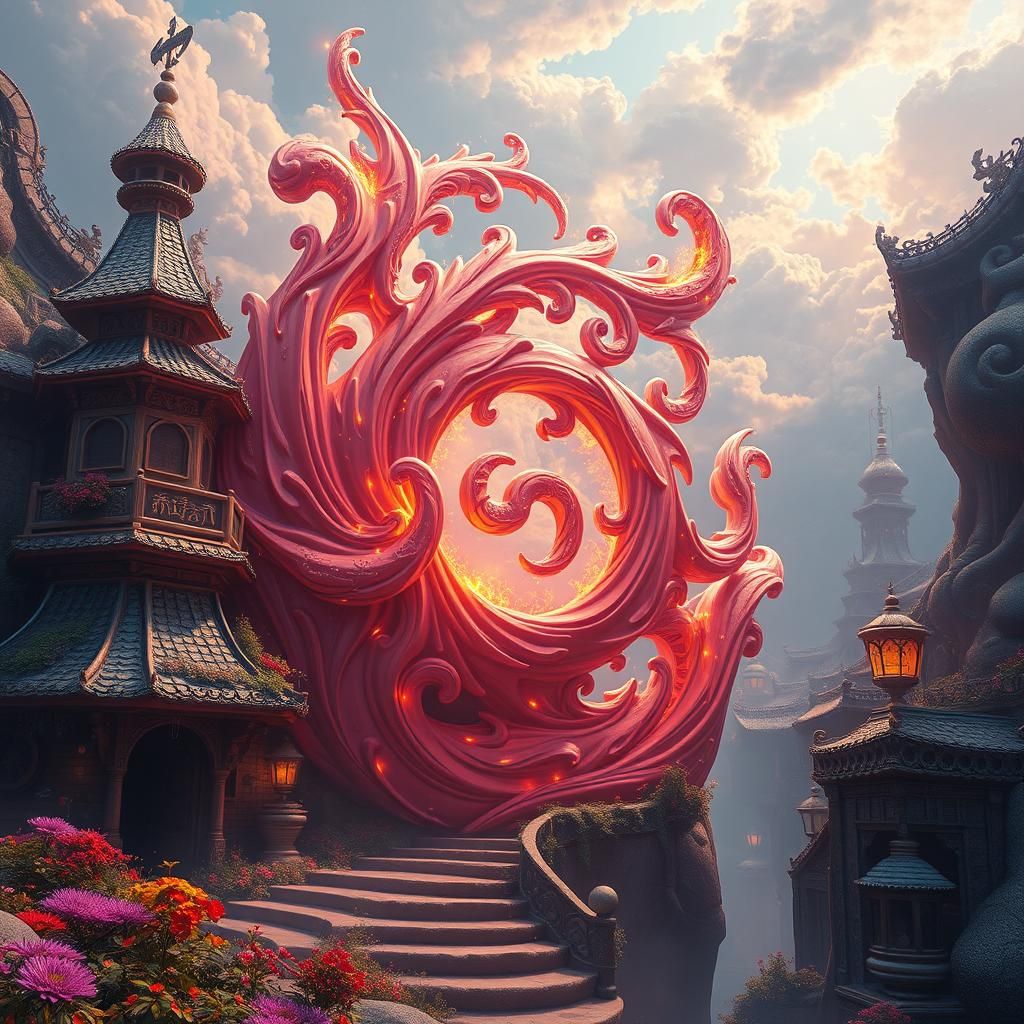 Radiant Symbol of Joy in Fantasy Concept Art Style