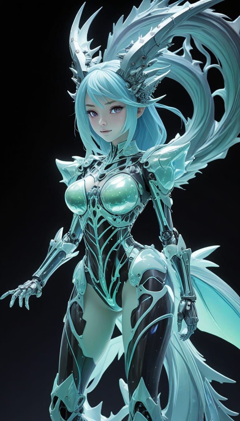 Stunning Anime Dragon Girl in Cosmic Space