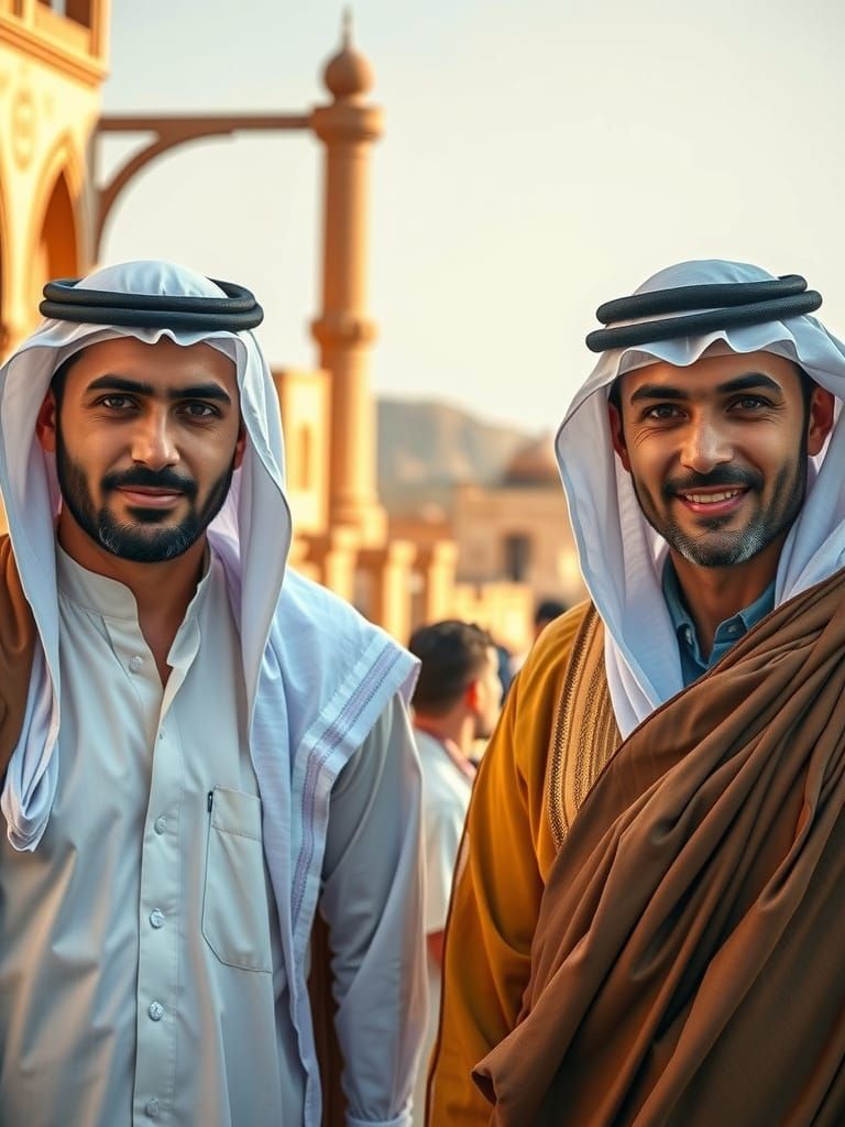 Portraits of Middle Eastern Men in Traditional Attire