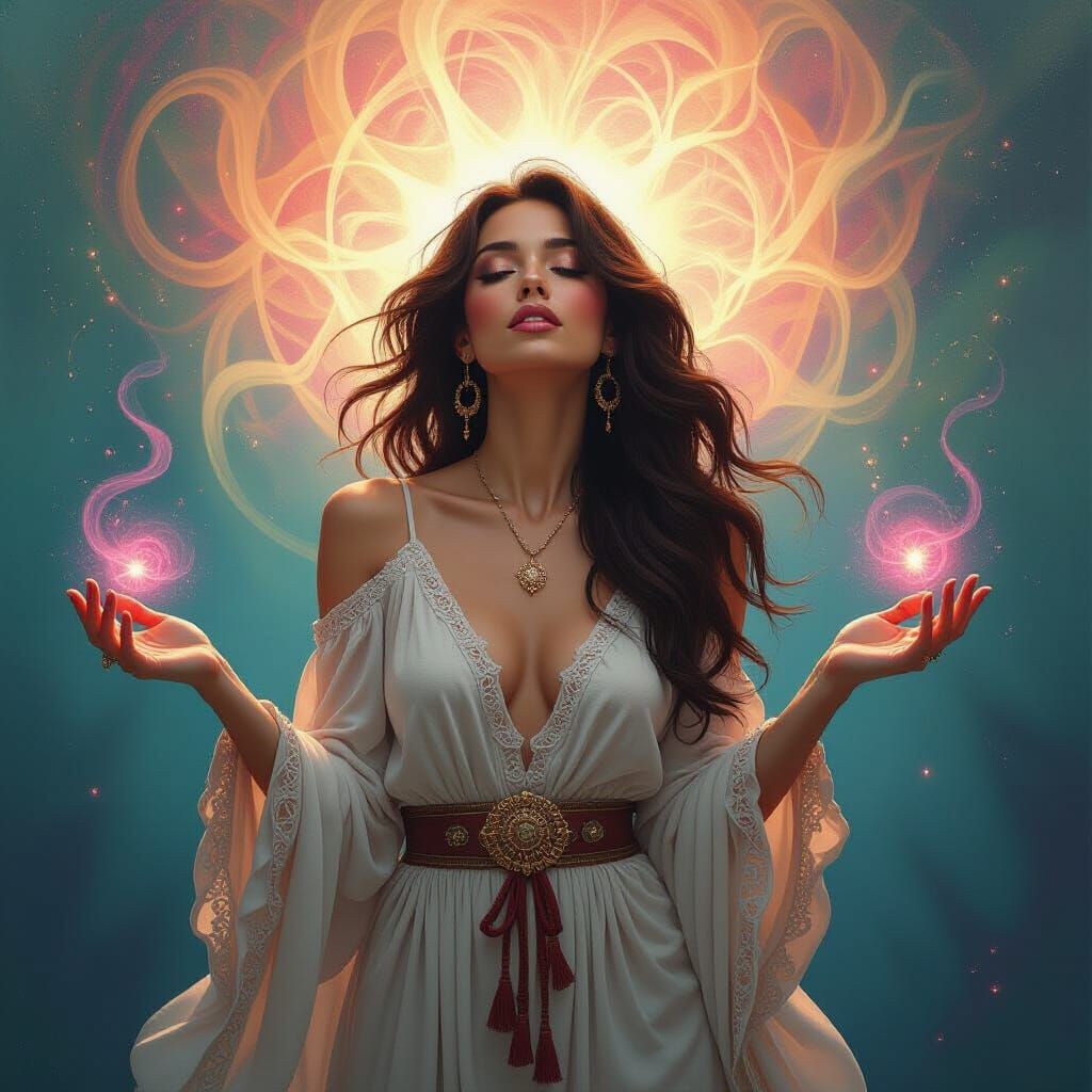 Ethereal Woman Transmuting Pain to Creative Energy