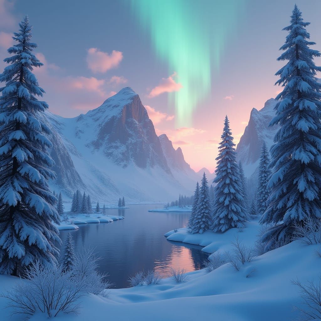 Aurora Over Mystical Kirkenes Landscape