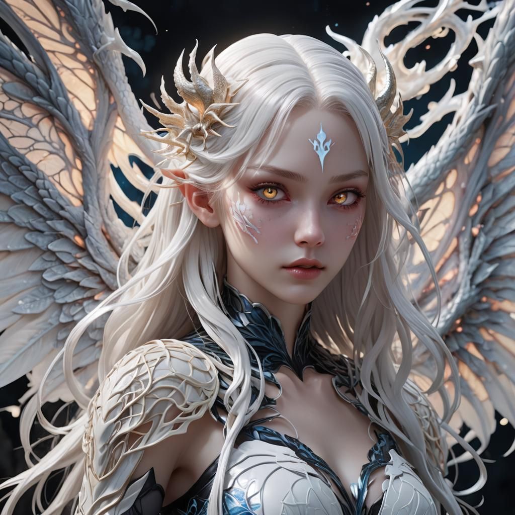 Venomous Anime Girl with Dragon Wings