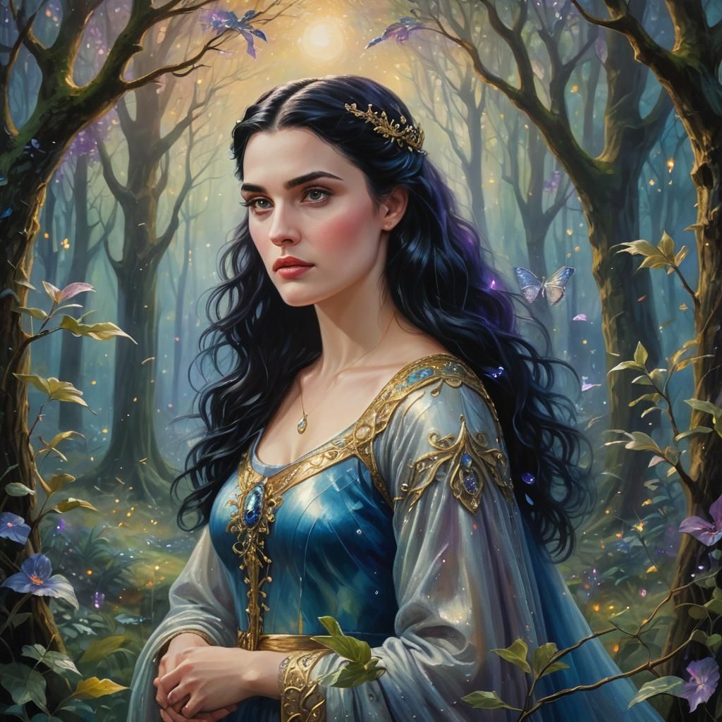 Ethereal Portrait of King Arthur in Whimsical Oil Painting