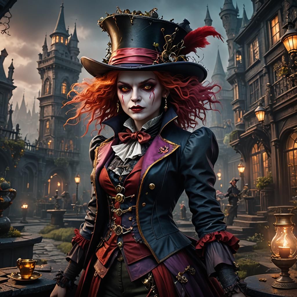 Mad Hatter Vampire in Detailed Matte Painting