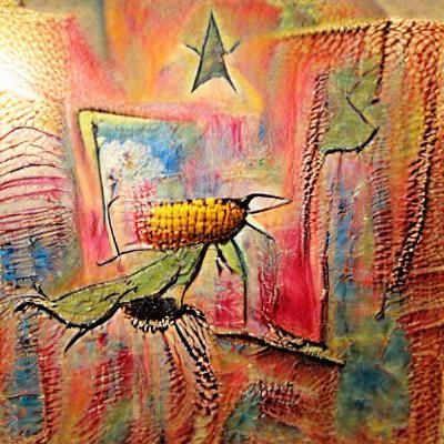 Whimsical Corn Cob Insect Character Illustration