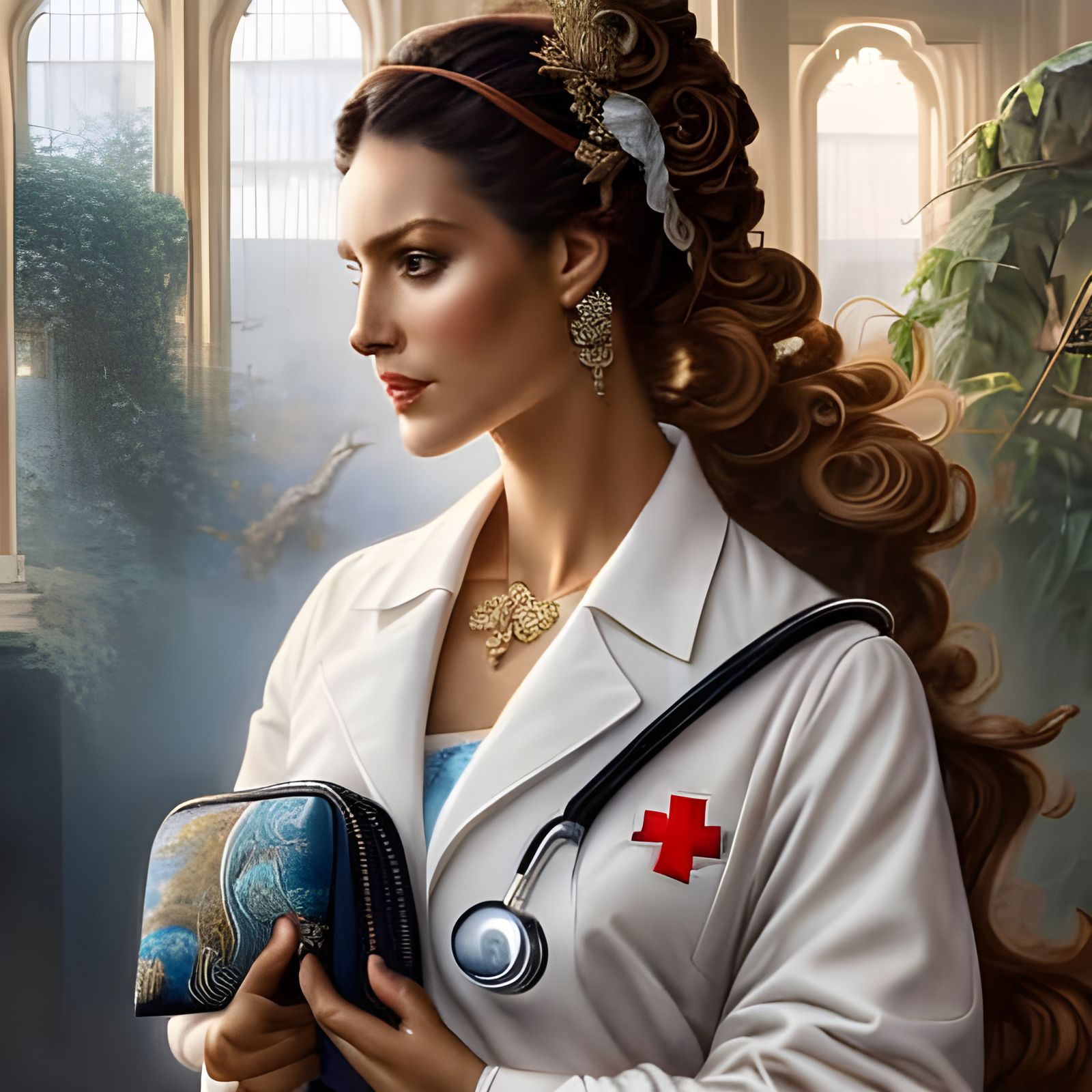 Nurse with Purse in Rococo Style, 8K