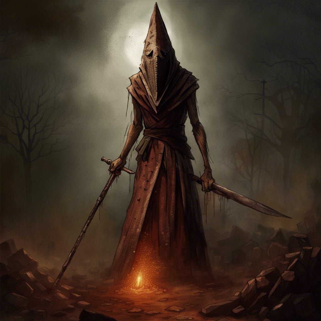 Pyramid Head Horror in Doré Style